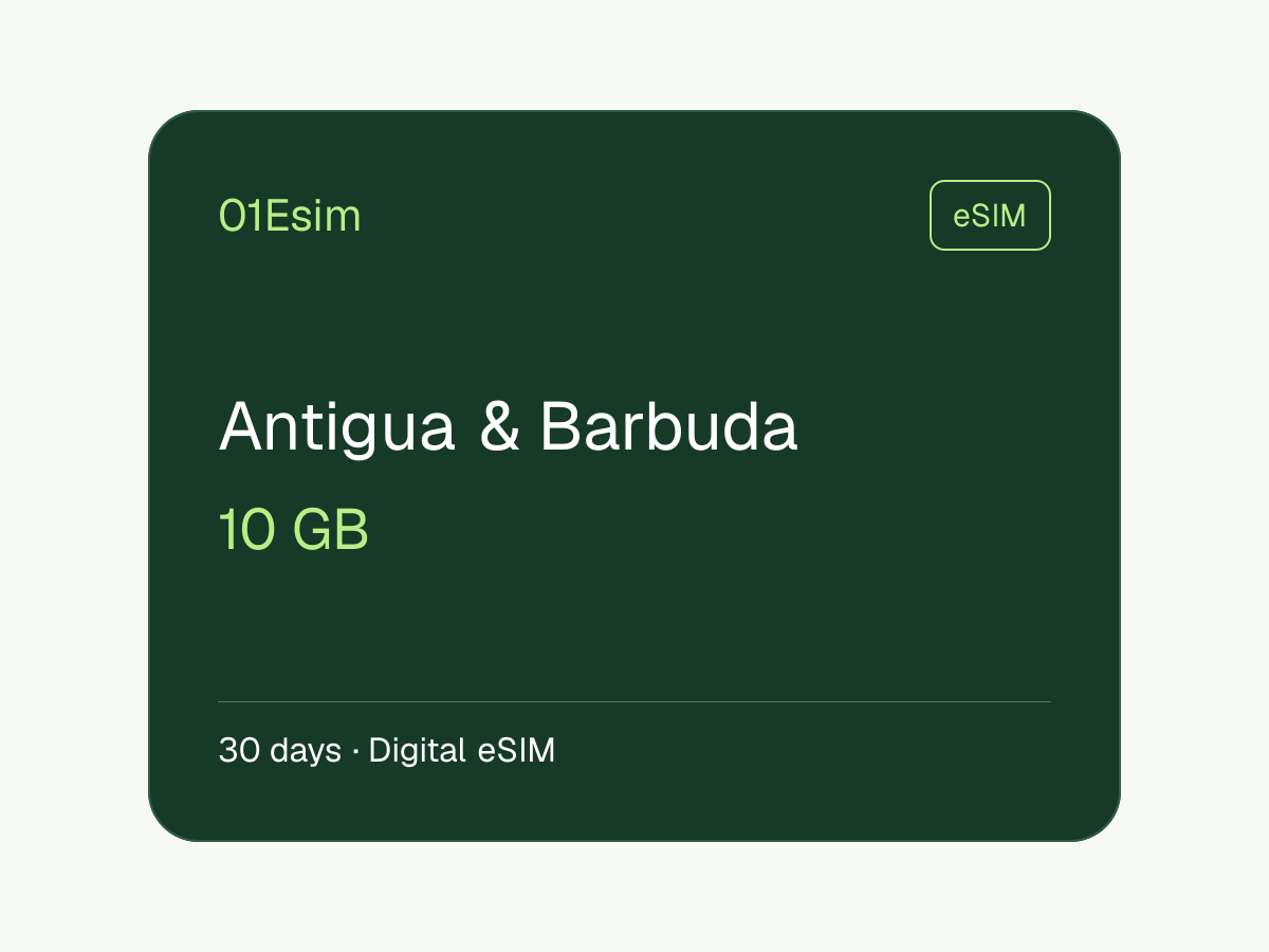 eSIM: Antigua y Barbuda · 10 GB · 30 días