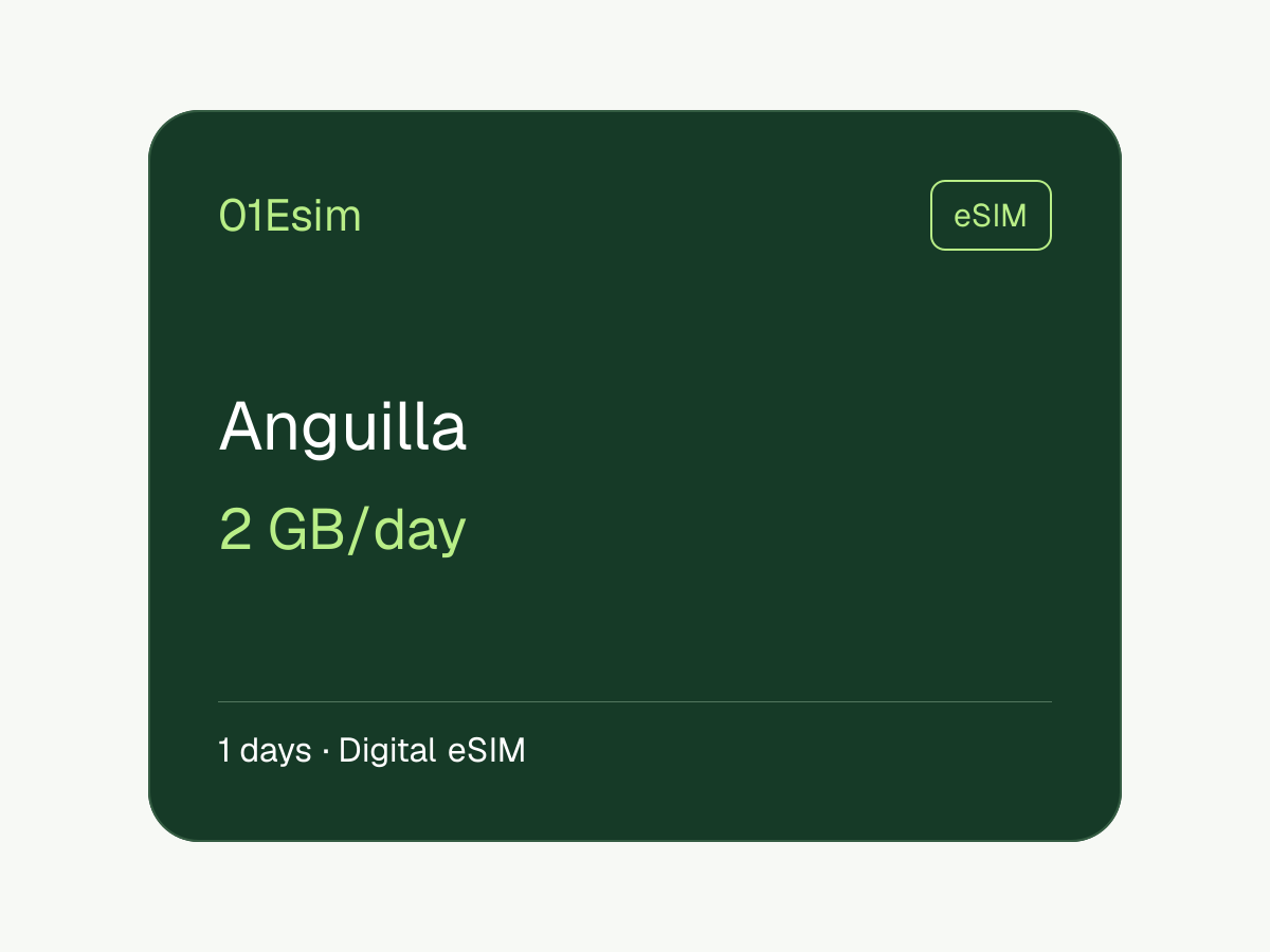 eSIM: Anguila · 2 GB/día · 1 día