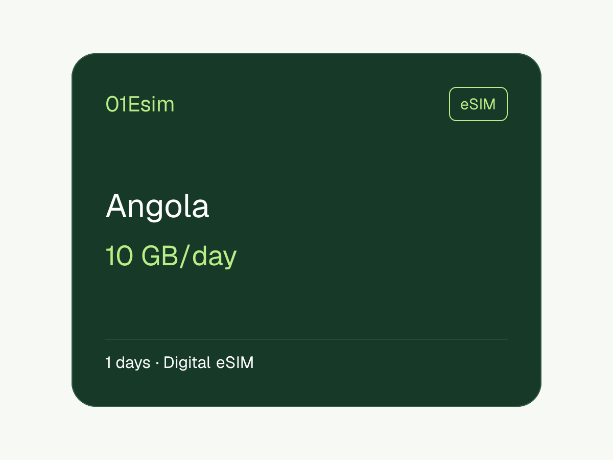 eSIM: Angola · 10 GB/día · 1 día