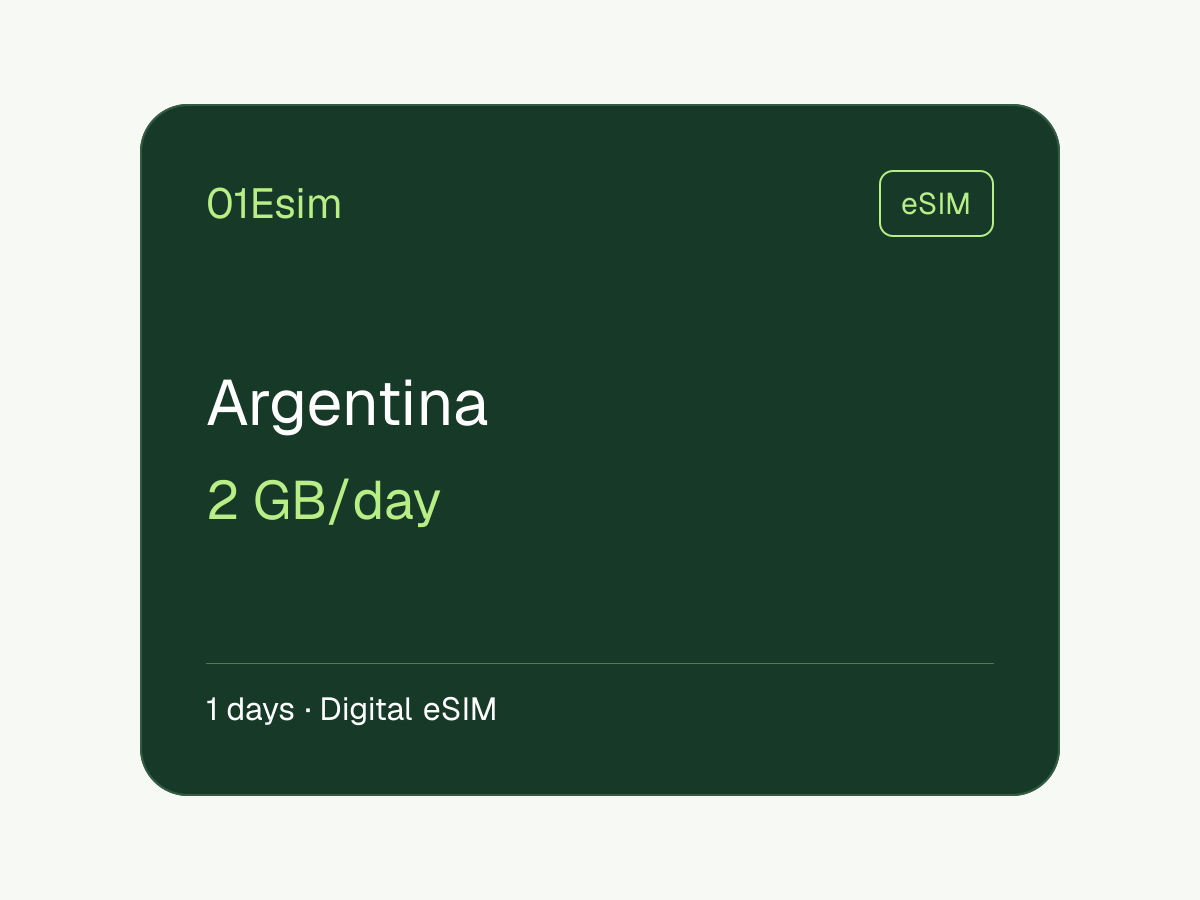 eSIM — Аргентина · 2 ГБ/день · 1 день