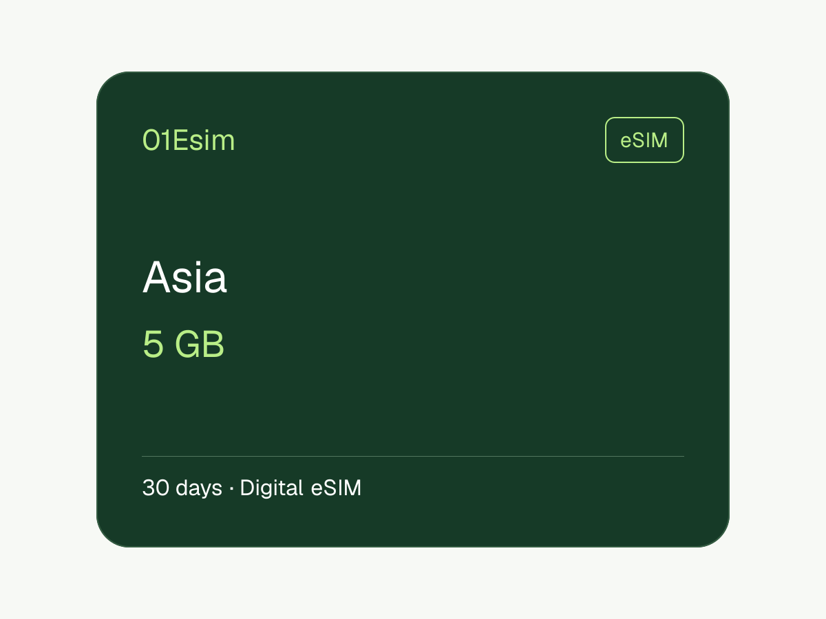 eSIM — Азия · 5 ГБ · 30 дней