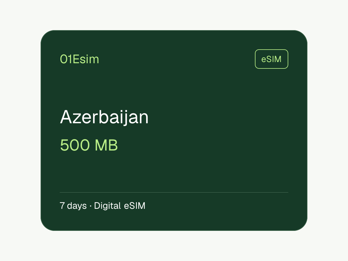 eSIM: Azerbaiyán · 500 MB · 7 días
