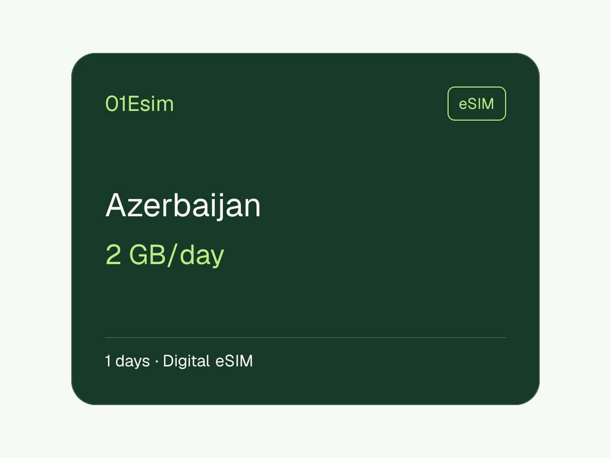 eSIM: Azerbaiyán · 2 GB/día · 1 día