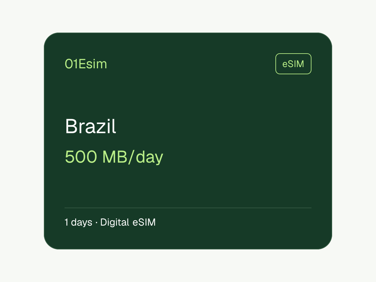 eSIM — Бразилия · 500 МБ/день · 1 день