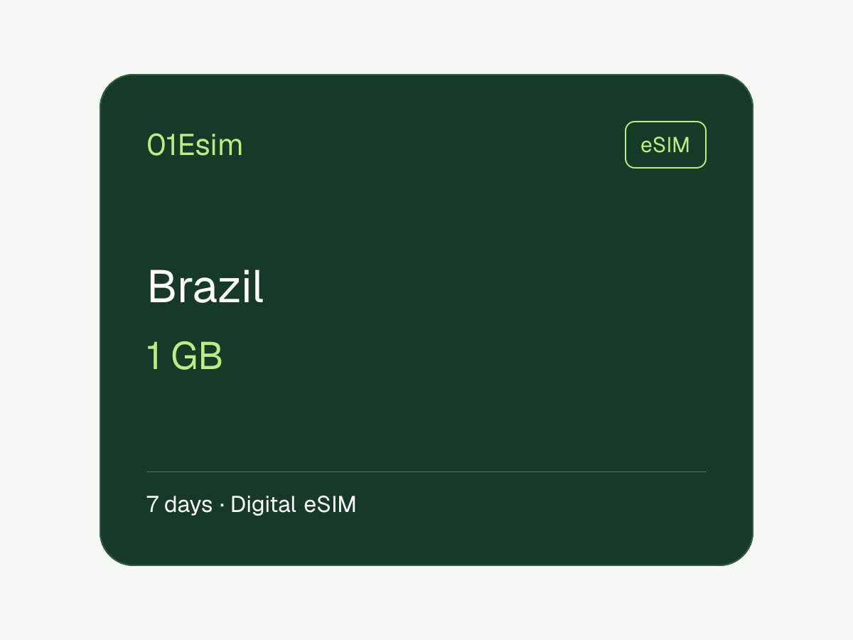 巴西 eSIM · 1 GB · 7 天