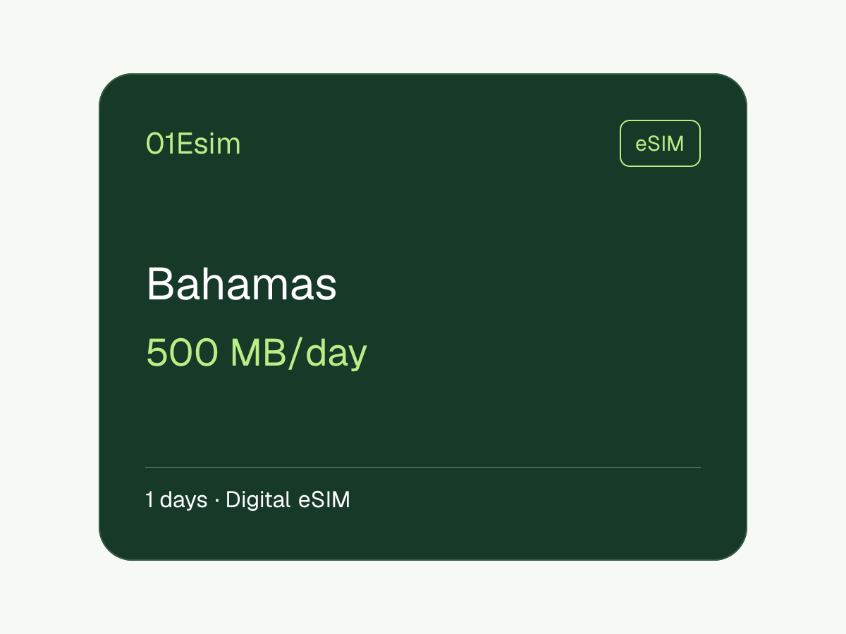 eSIM — Багамы · 500 МБ/день · 1 день