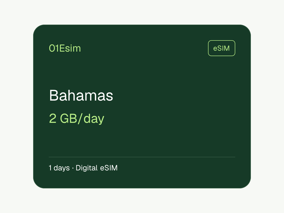 eSIM — Багамы · 2 ГБ/день · 1 день