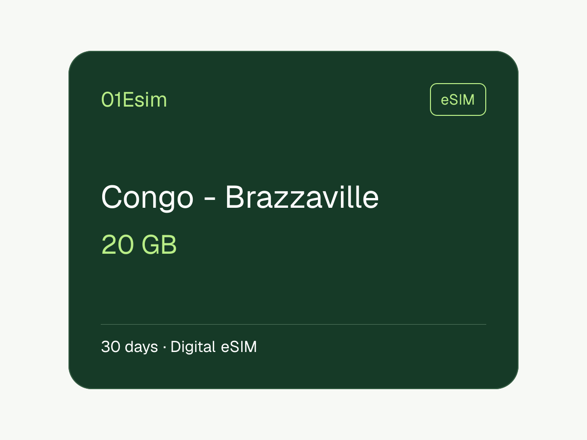 刚果（布） eSIM · 20 GB · 30 天