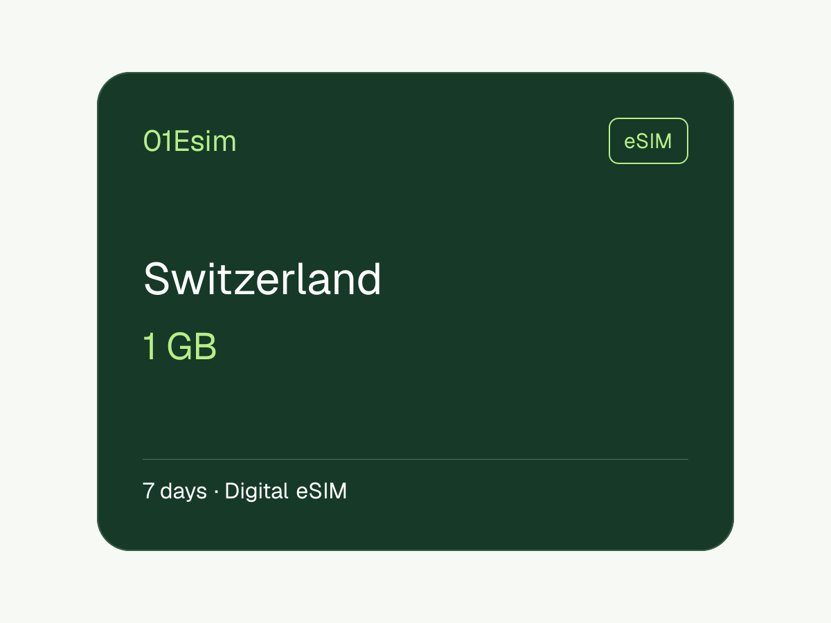 eSIM: Suiza · 1 GB · 7 días