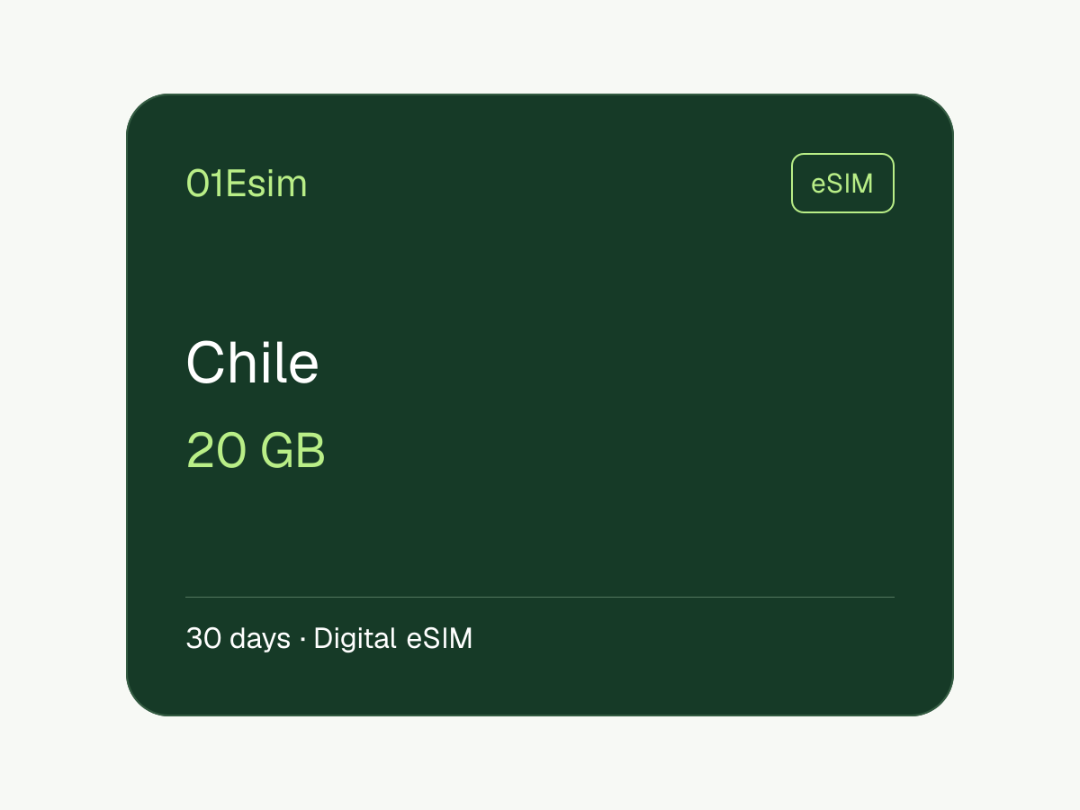 eSIM — Чили · 20 ГБ · 30 дней