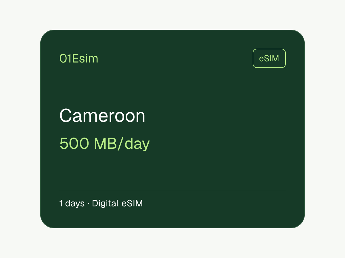 eSIM — Камерун · 500 МБ/день · 1 день