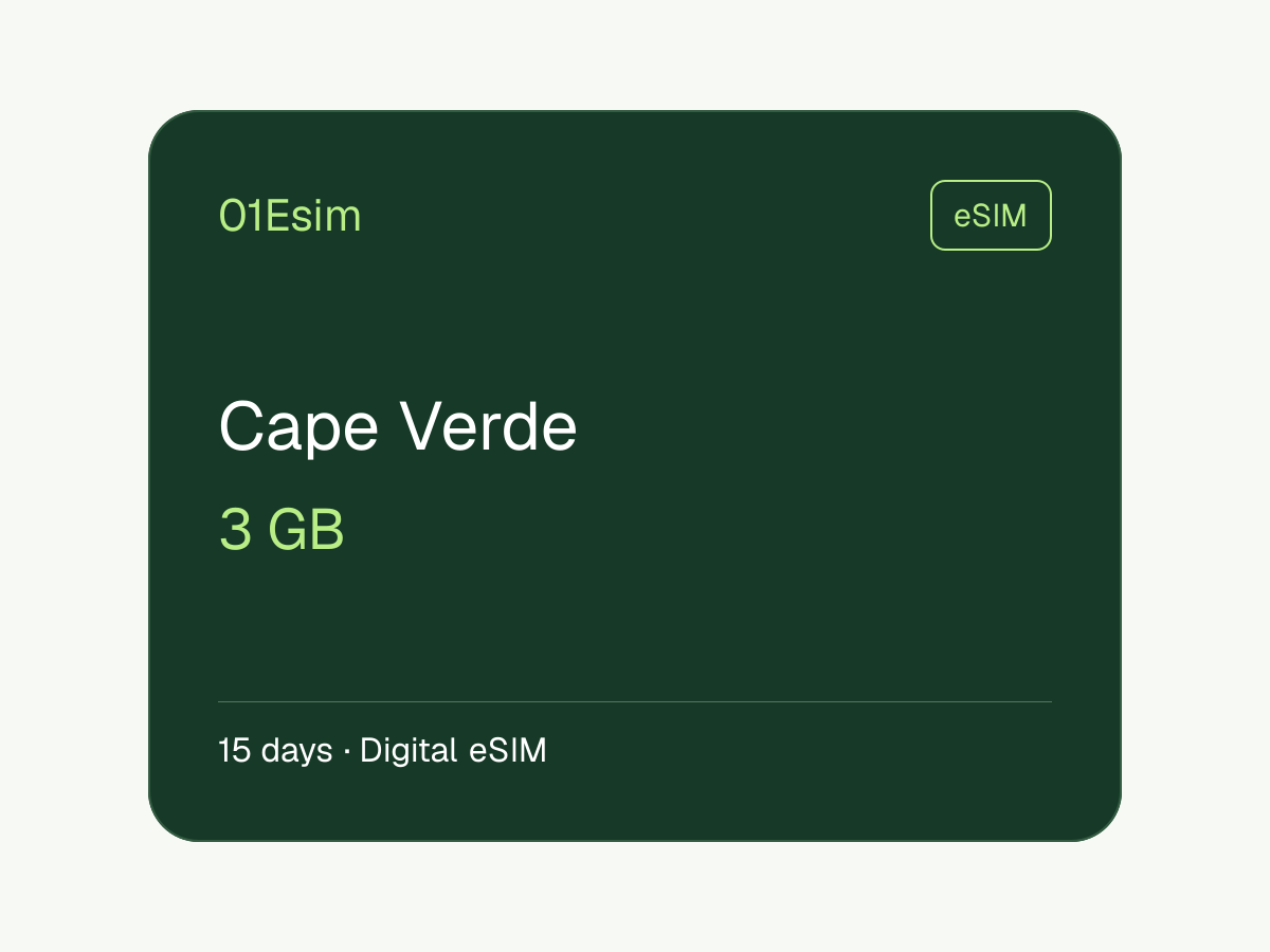 eSIM: Cabo Verde · 3 GB · 15 días