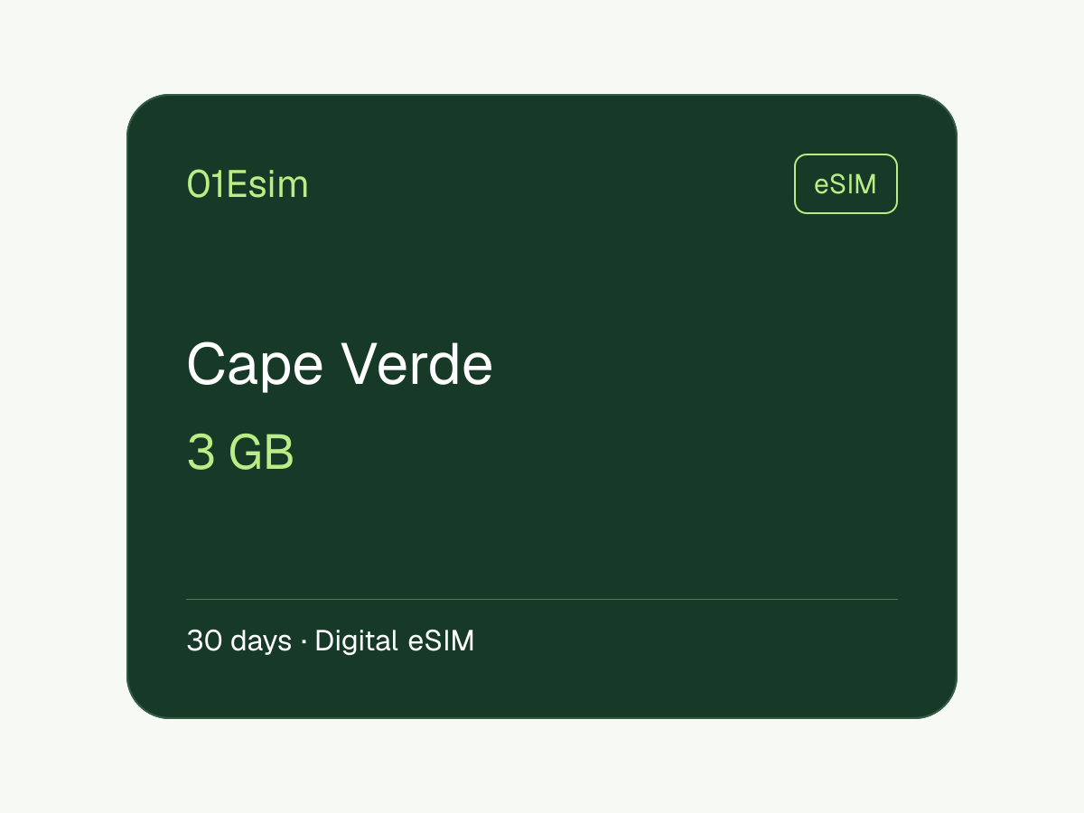 eSIM: Cabo Verde · 3 GB · 30 días