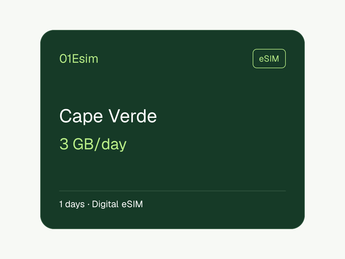 eSIM: Cabo Verde · 3 GB/día · 1 día