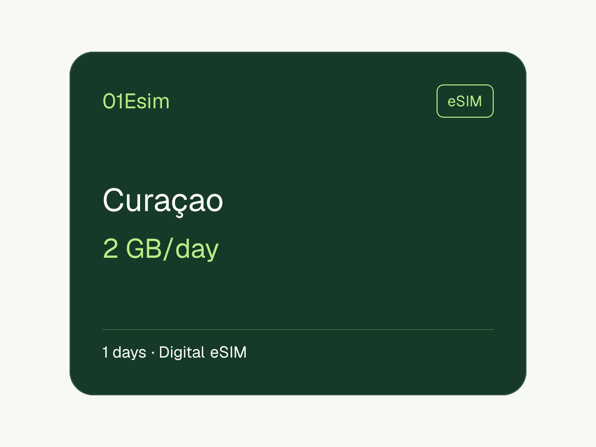eSIM: Curazao · 2 GB/día · 1 día