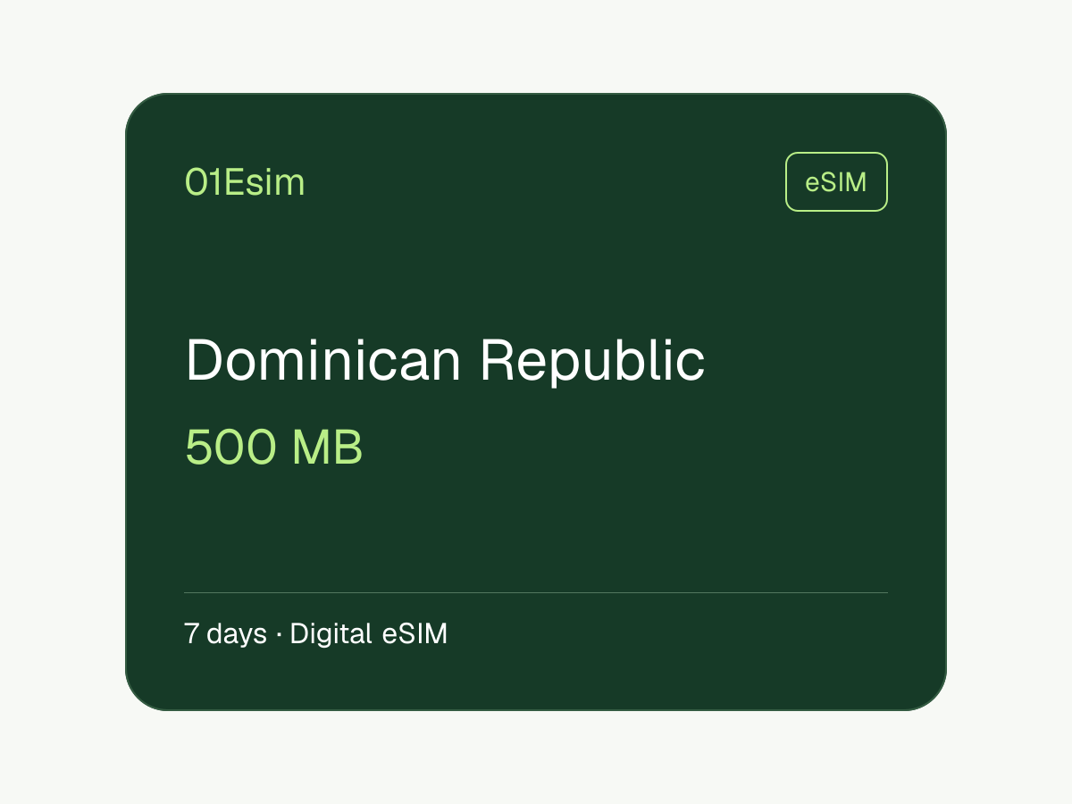 eSIM : République dominicaine · 500 Mo · 7 jours