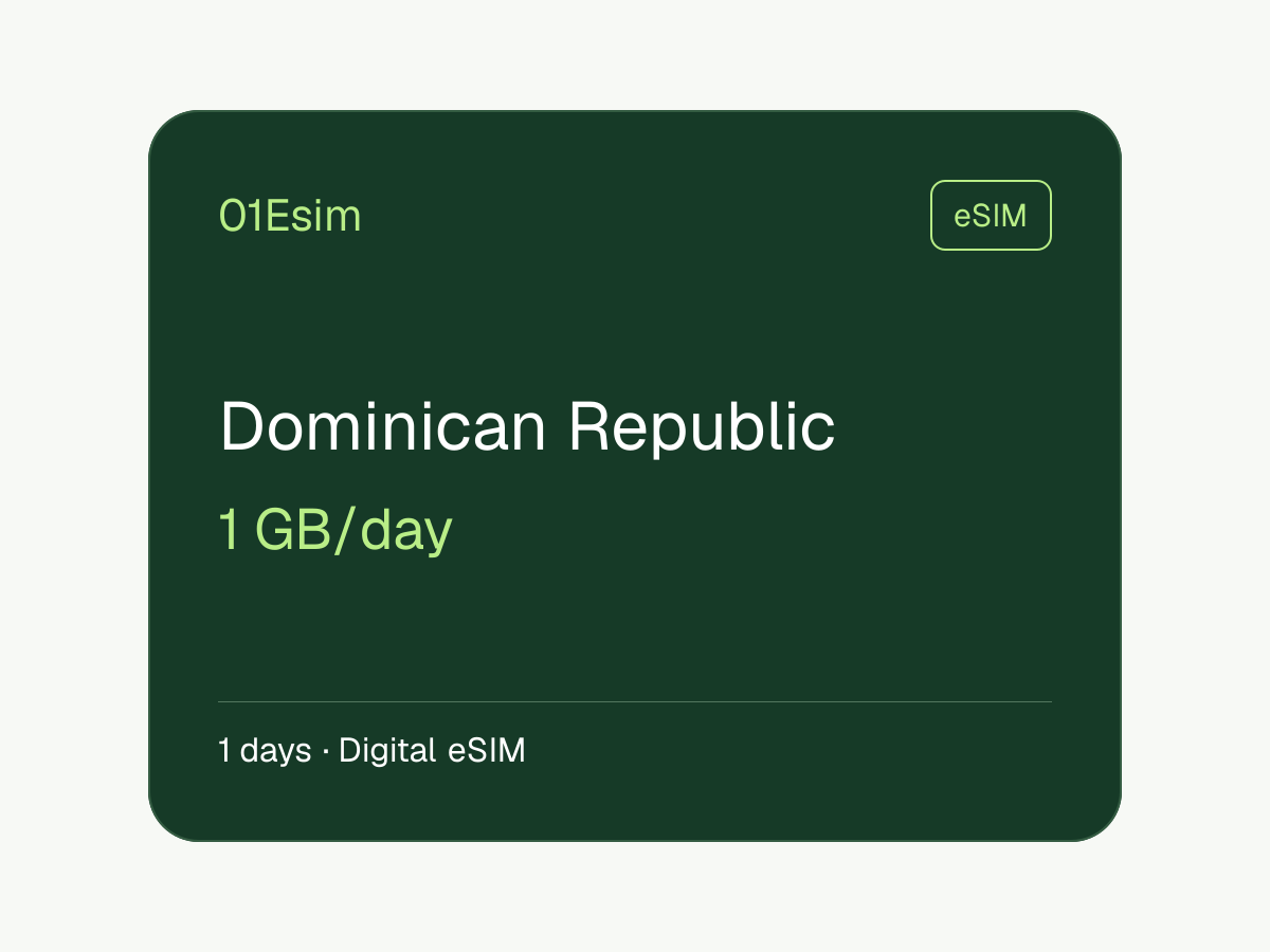 eSIM : République dominicaine · 1 Go/jour · 1 jour