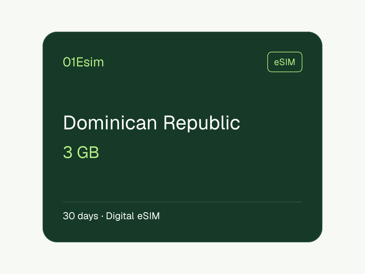 eSIM : République dominicaine · 3 Go · 30 jours