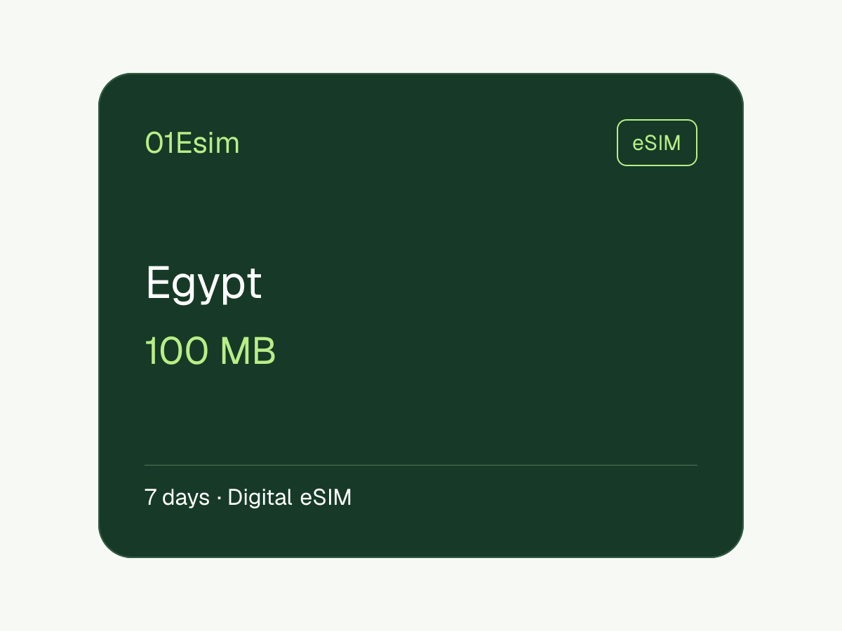 eSIM: Egipto · 100 MB · 7 días