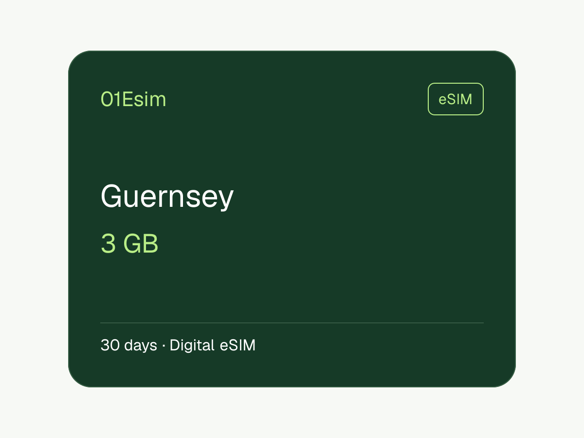eSIM: Guernesey · 3 GB · 30 días