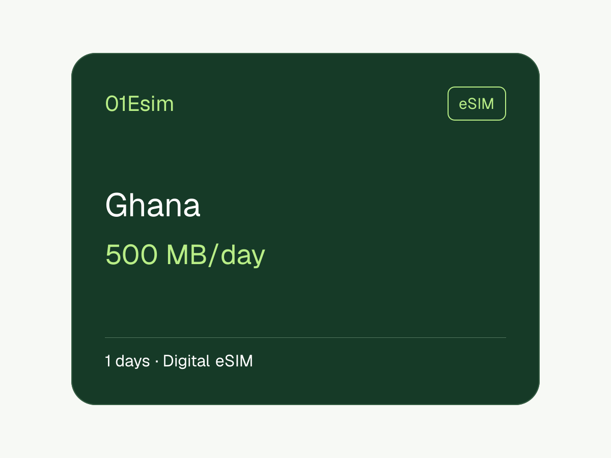 eSIM — Гана · 500 МБ/день · 1 день