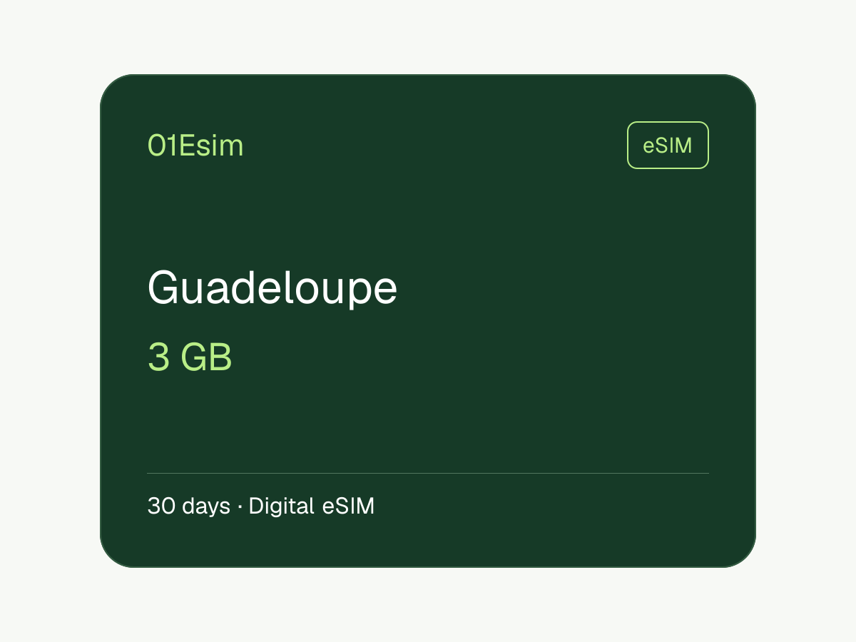 eSIM — Гваделупа · 3 ГБ · 30 дней