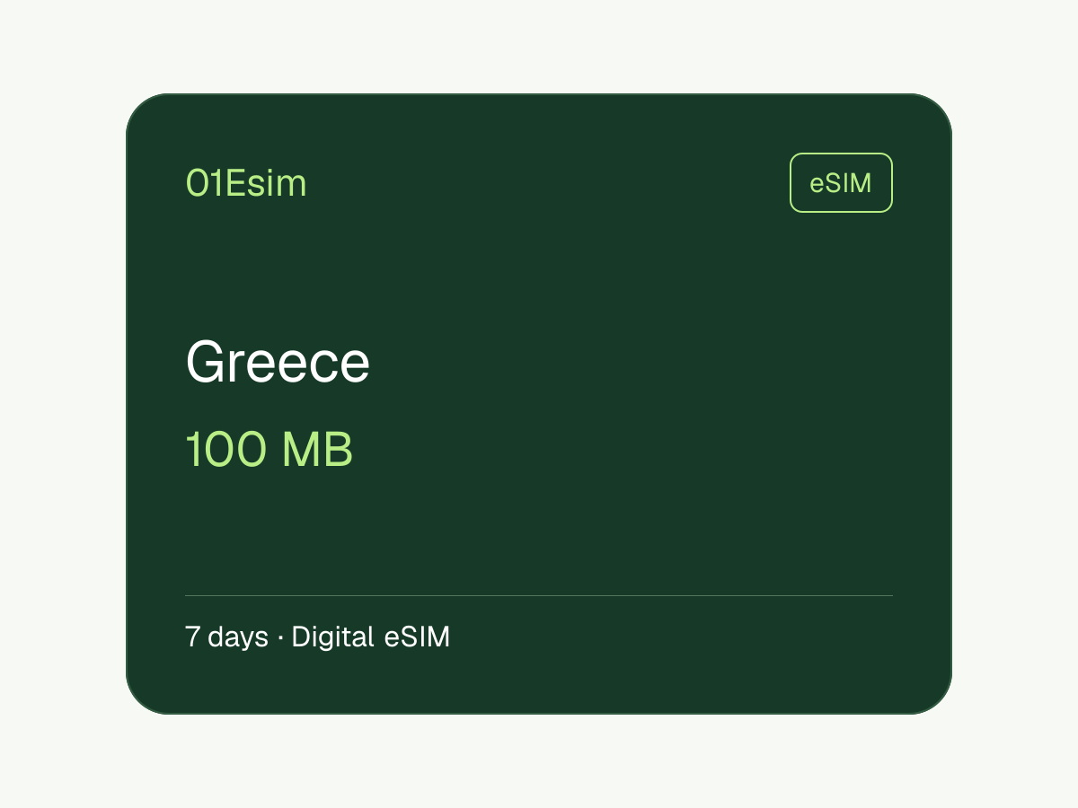 希腊 eSIM · 100 MB · 7 天