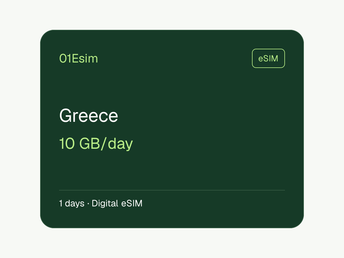 希腊 eSIM · 10 GB/天 · 1 天