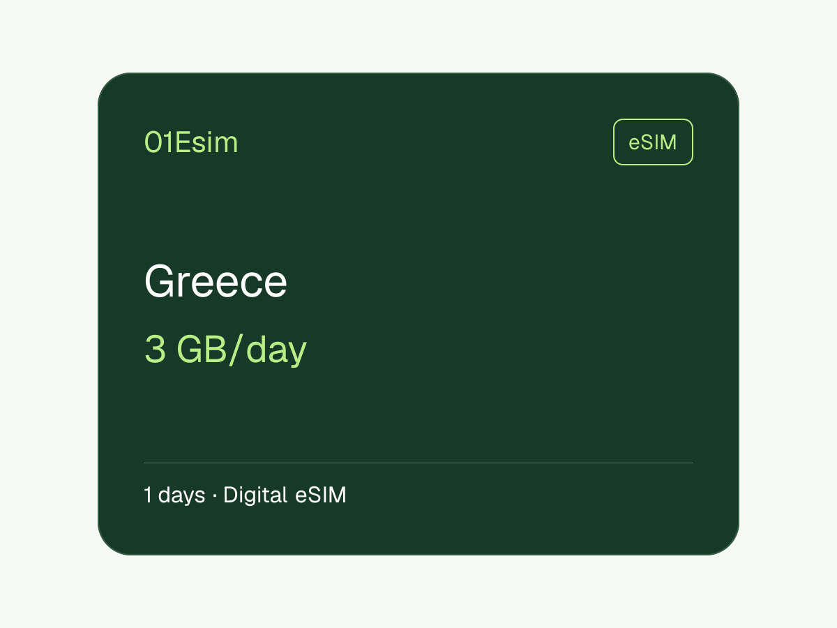希腊 eSIM · 3 GB/天 · 1 天