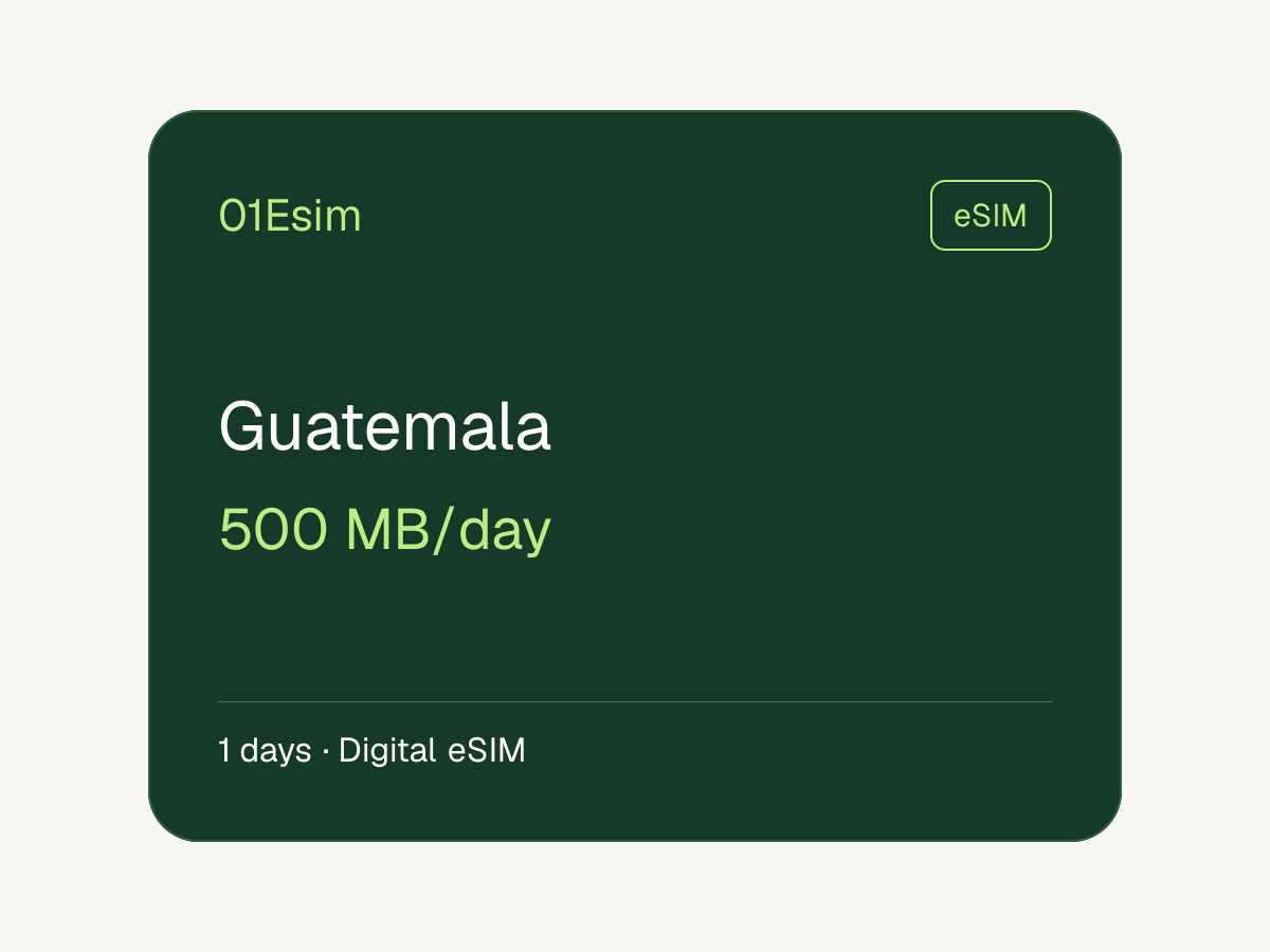 危地马拉 eSIM · 500 MB/天 · 1 天
