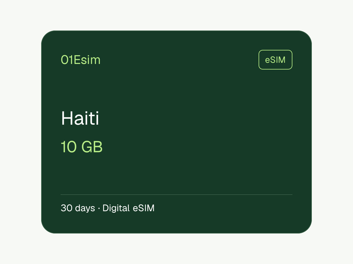 eSIM : Haïti · 10 Go · 30 jours