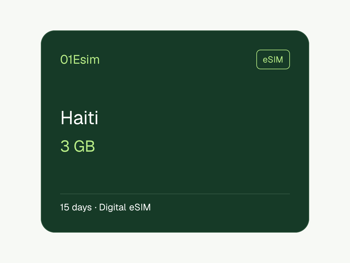eSIM : Haïti · 3 Go · 15 jours