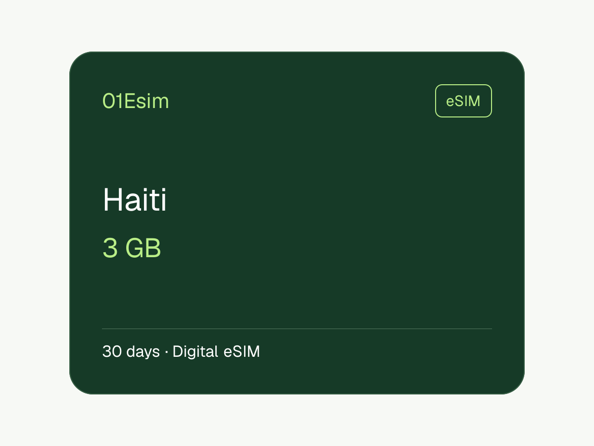eSIM : Haïti · 3 Go · 30 jours