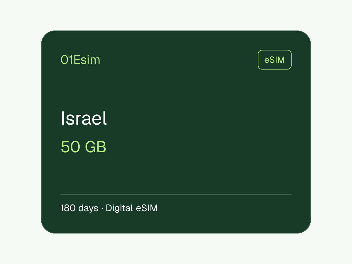 eSIM — Израиль · 50 ГБ · 180 дней