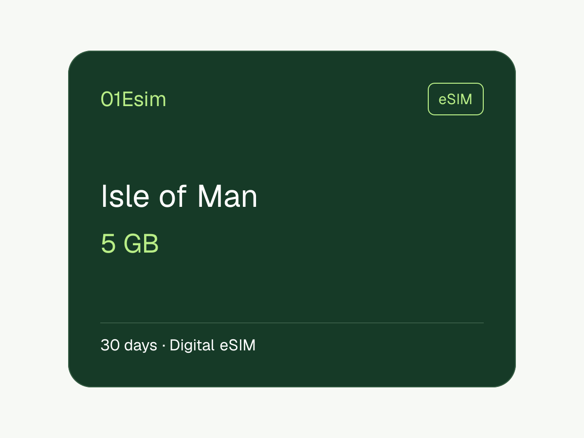 eSIM : Île de Man · 5 Go · 30 jours