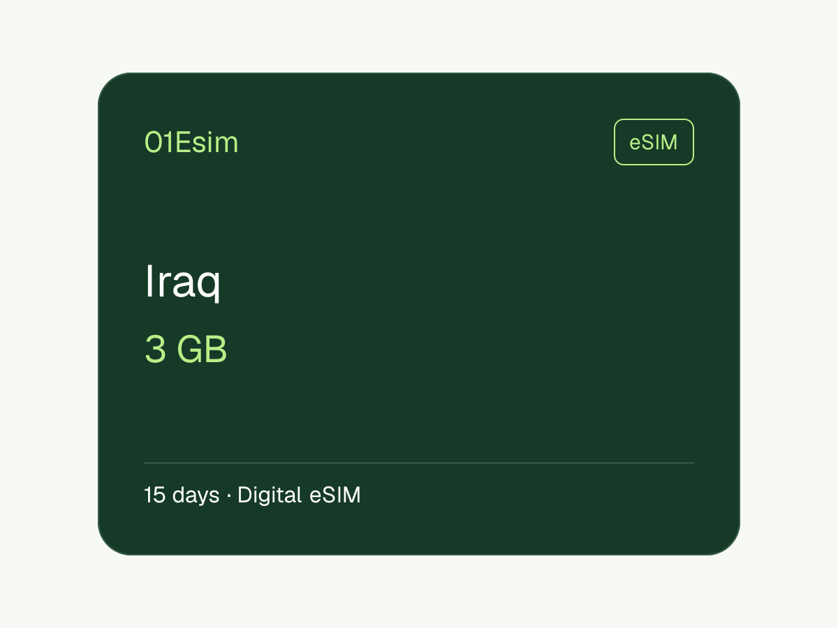 eSIM — Ирак · 3 ГБ · 15 дней