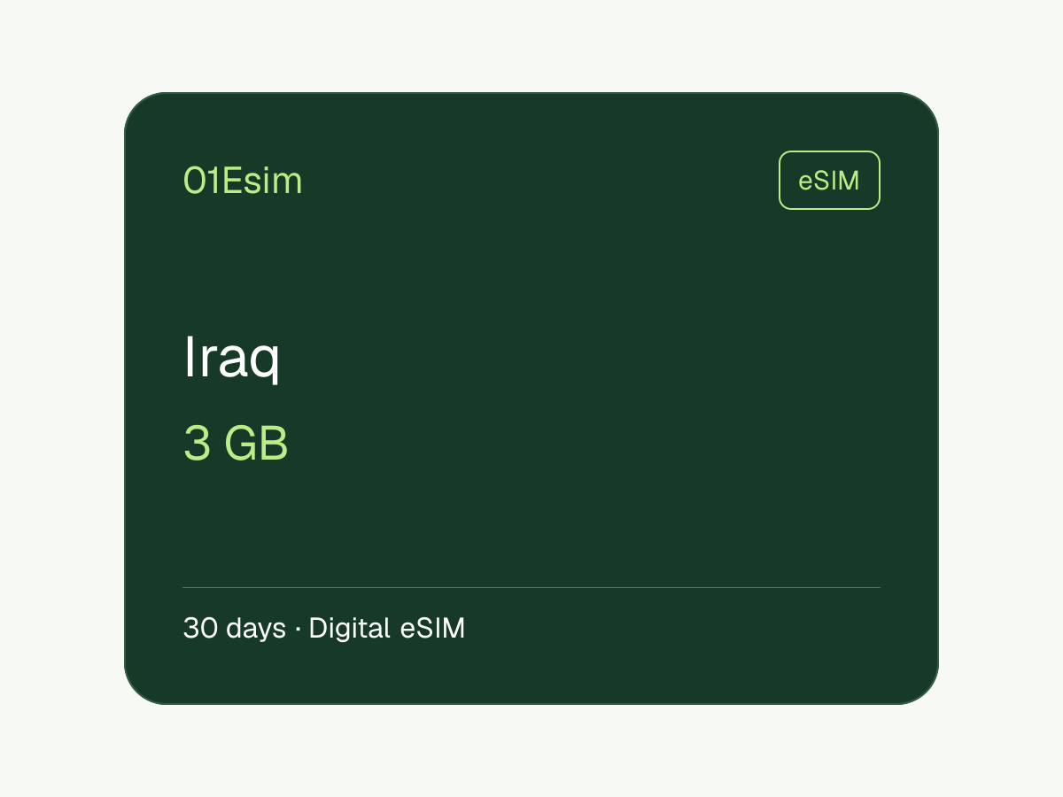 eSIM — Ирак · 3 ГБ · 30 дней