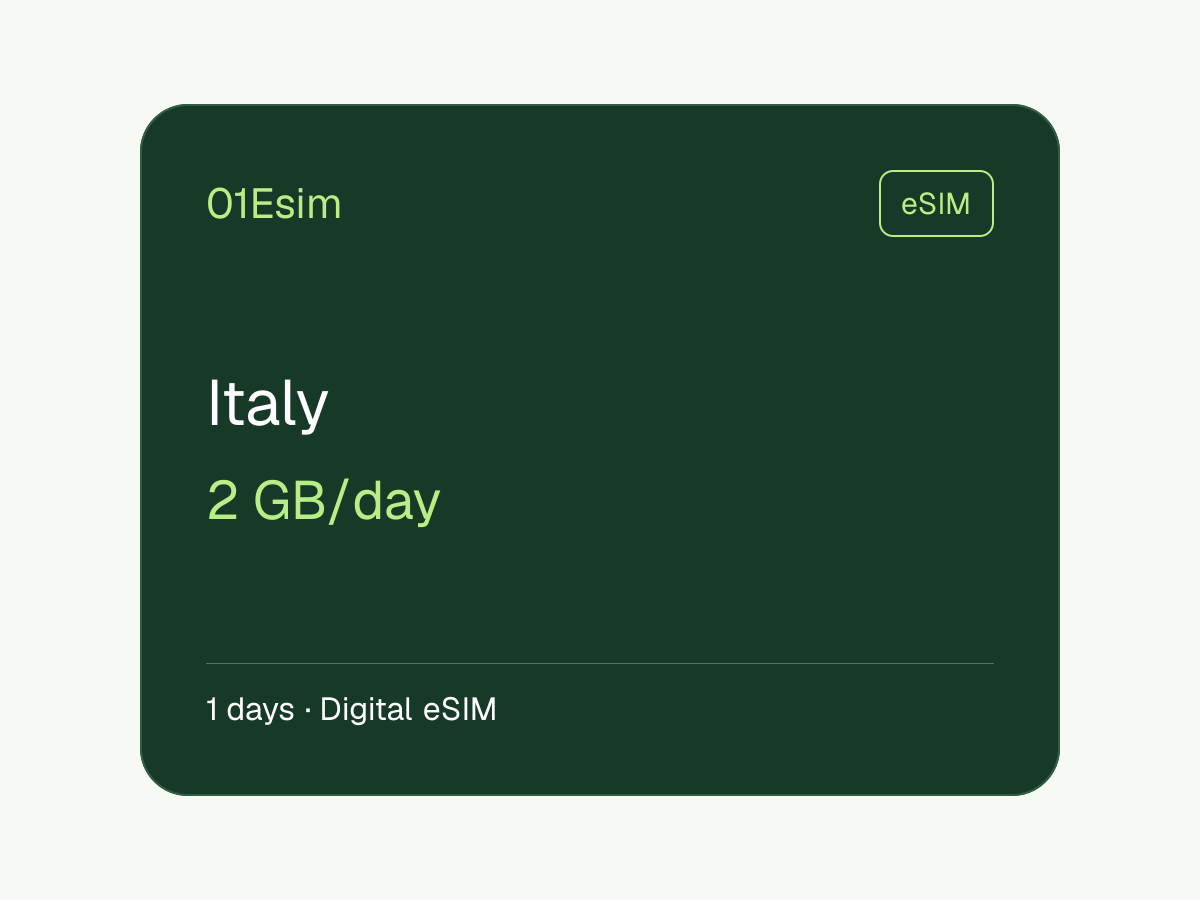 意大利 eSIM · 2 GB/天 · 1 天
