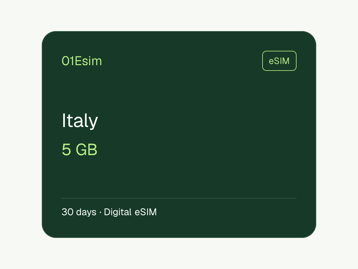 意大利 eSIM · 5 GB · 30 天