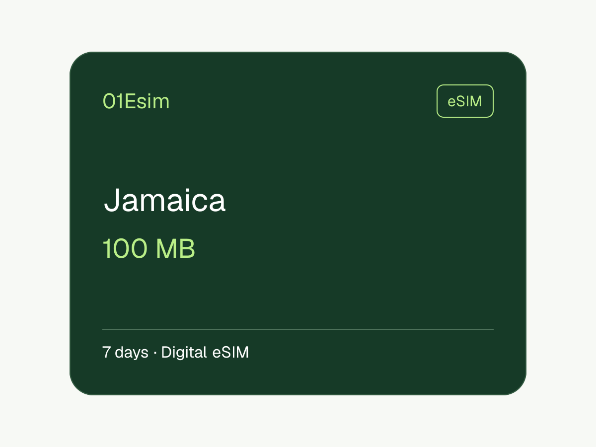 牙买加 eSIM · 100 MB · 7 天