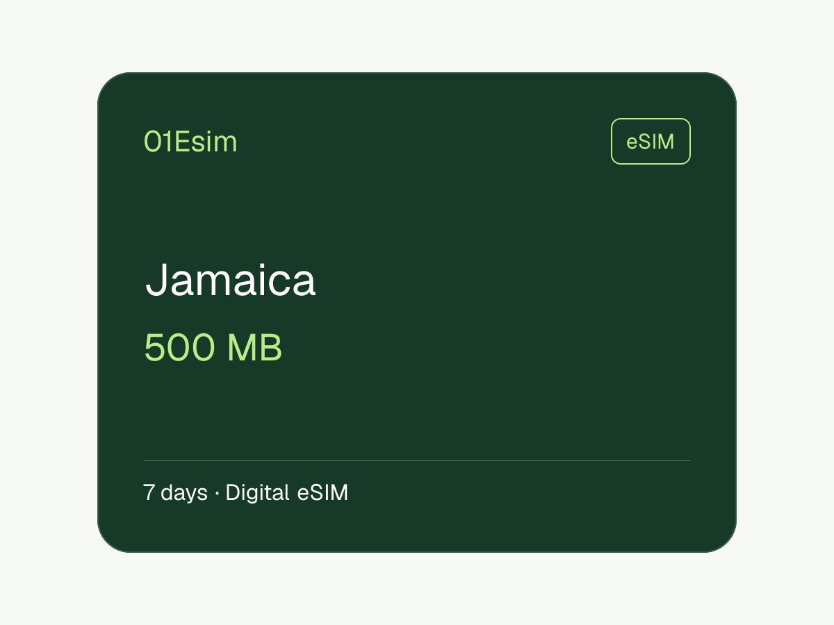 eSIM : Jamaïque · 500 Mo · 7 jours