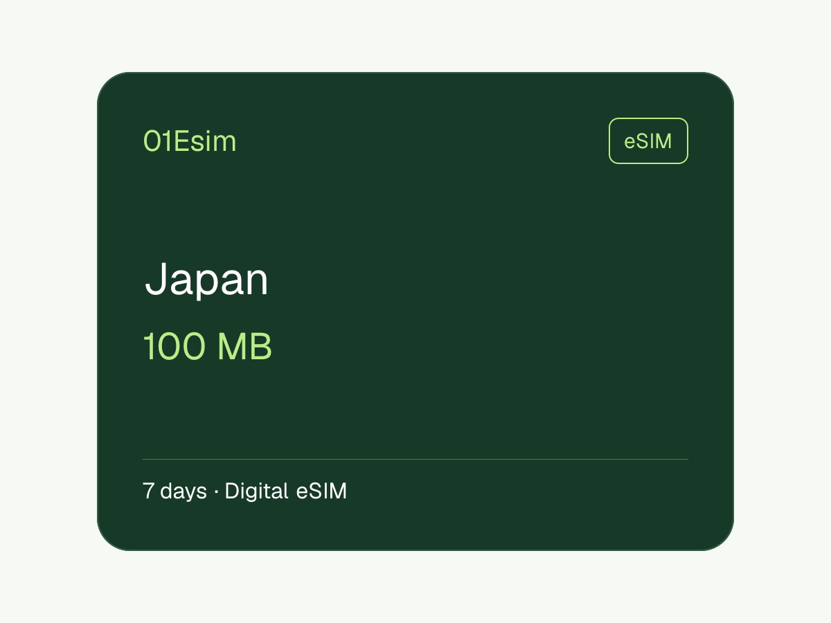 Japan eSIM — 100 MB, 7 days