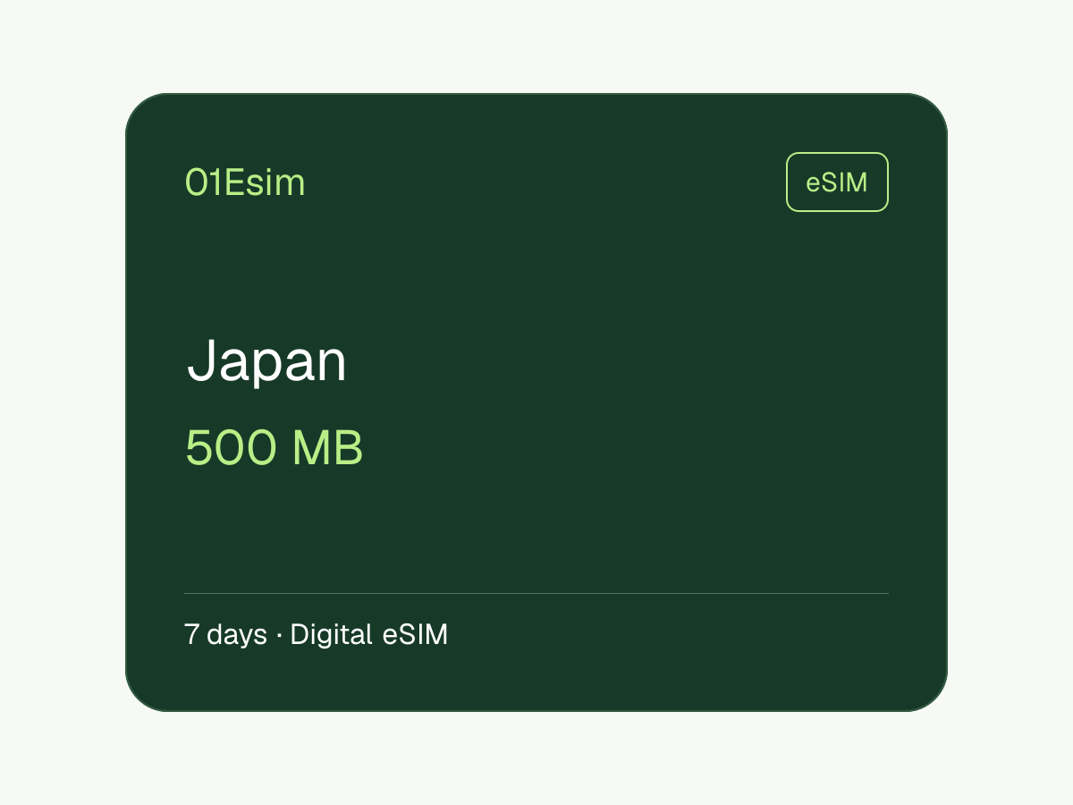 eSIM — Япония · 500 МБ · 7 дней