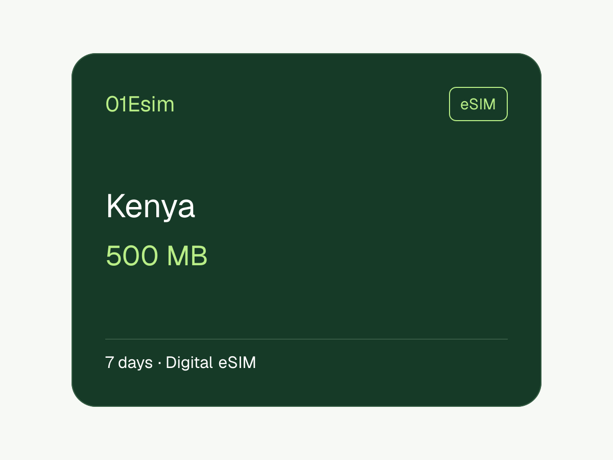 eSIM: Kenia · 500 MB · 7 días