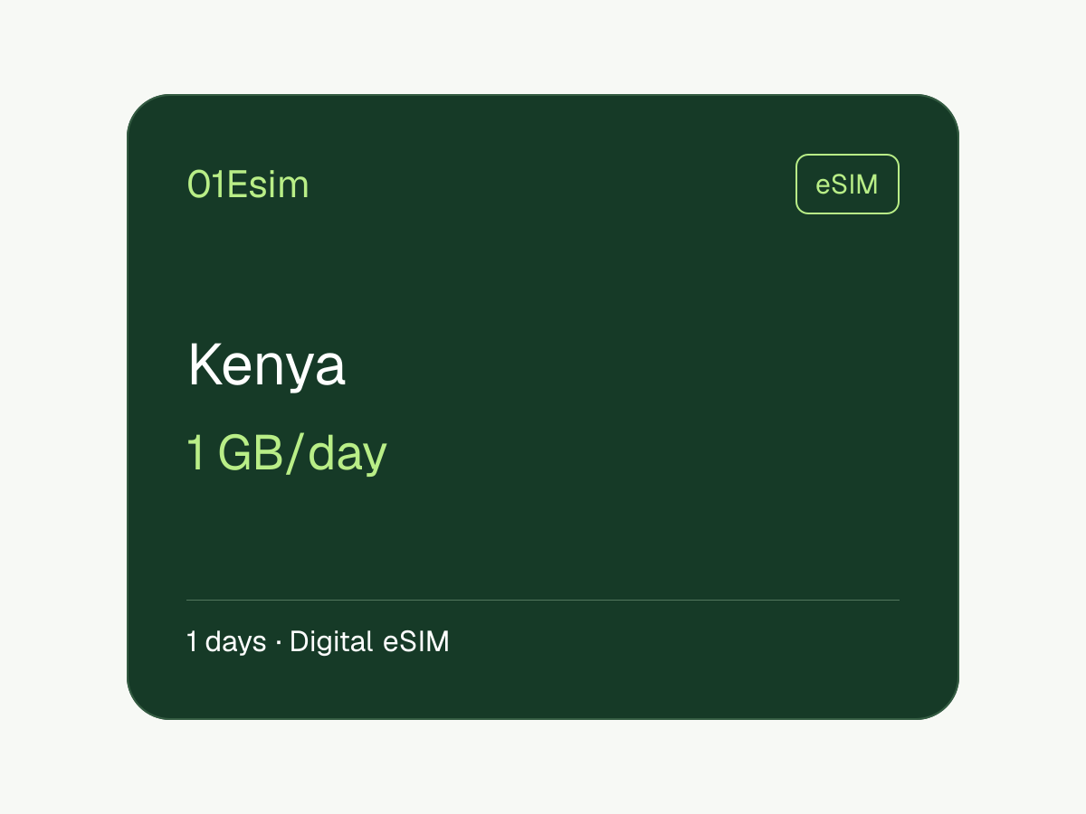 eSIM: Kenia · 1 GB/día · 1 día