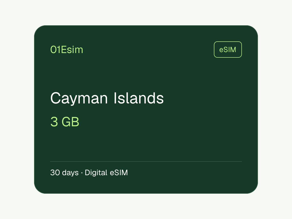 eSIM: Islas Caimán · 3 GB · 30 días