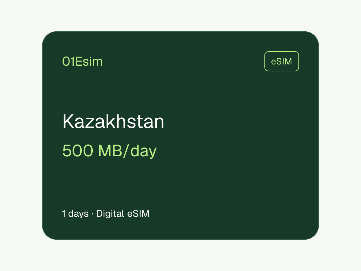 eSIM: Kasachstan · 500 MB/Tag · 1 Tag