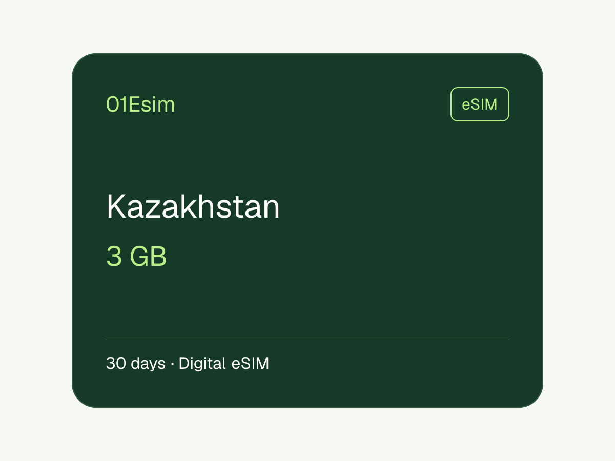 eSIM: Kazajistán · 3 GB · 30 días