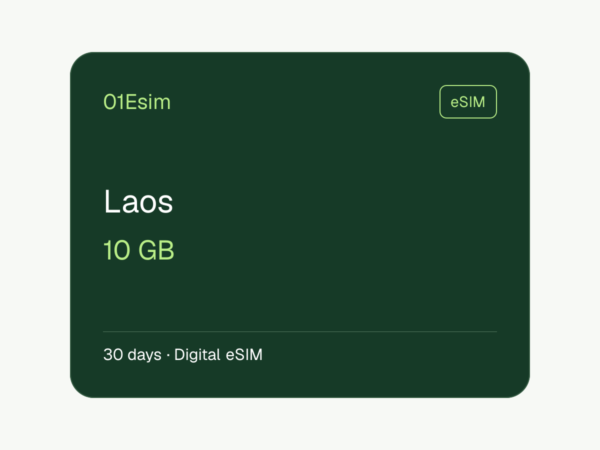 eSIM: Laos · 10 GB · 30 días