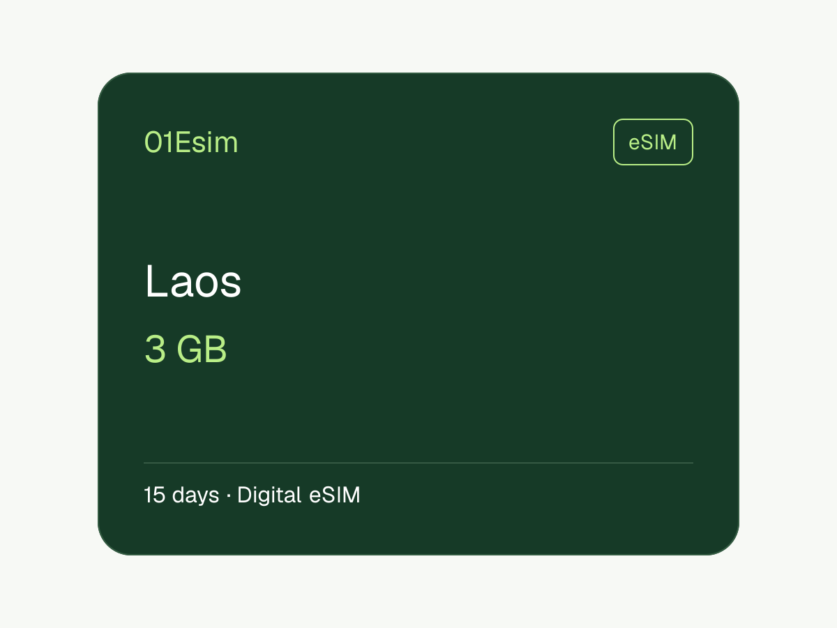 eSIM: Laos · 3 GB · 15 días